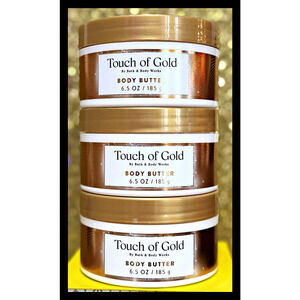 Bath & Body Works 6.5 oz Touch of Gold Whipped Body Butter Cream x3
